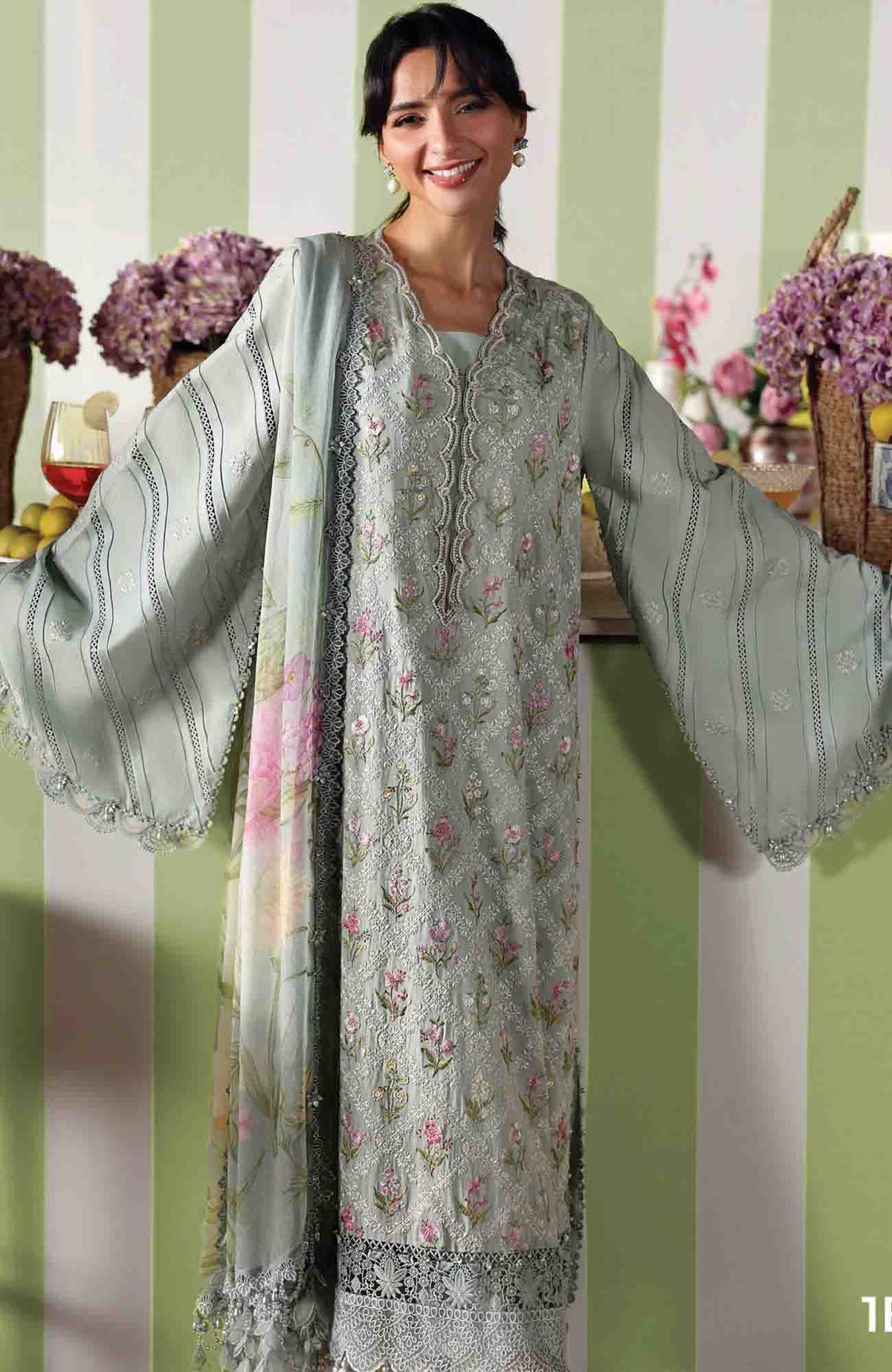 M Prints Eid II- By Maria B Unstitched Lawn Prints 3 Piece Suit  - MBMPEIDII-1B- Summer Collection
