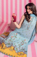 Mbasic by Maria B Unstitched Lawn Embroidered 3 Piece Suit - MBSCL-1B -  Summer Collection