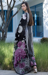 Santorini by Elaf Unstitched Lawn Printed 3 Piece Unstitched Suit - ELFSAN 1B-Pois & Hers- Summer Collection