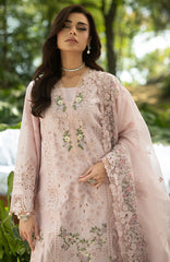 Luxury Lawn VoII By Elaf Unstitched Lawn Embroidered 3 Piece Suit - ELFLXL-1B- Love Escape - Summer Collection