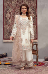 Zurr Signature by AB Textile Ready To Wear Organza Embroidered 3 Piece Suit - ABZRSN-01 - Formal Collection