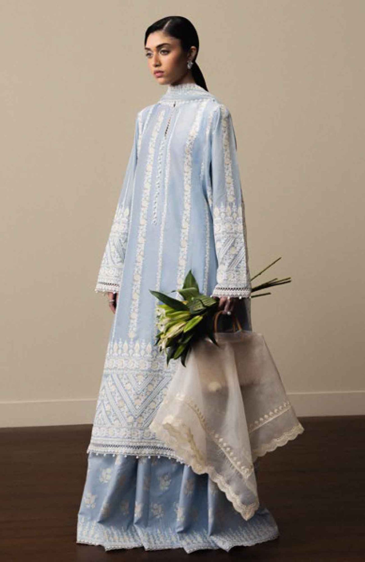 Satori By Zara Shahjahan Unstitched Lawn Embroidered 3 Piece Suit  - ZSSTL-1 -AOYAMI- Summer Collection