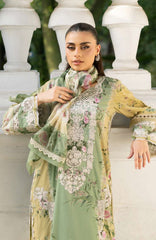 Signature Vol- II By Elaf Unstitched Lawn Embroidered 3 Piece Suit - ELFSGNV2-1A- Elara - Summer Collection