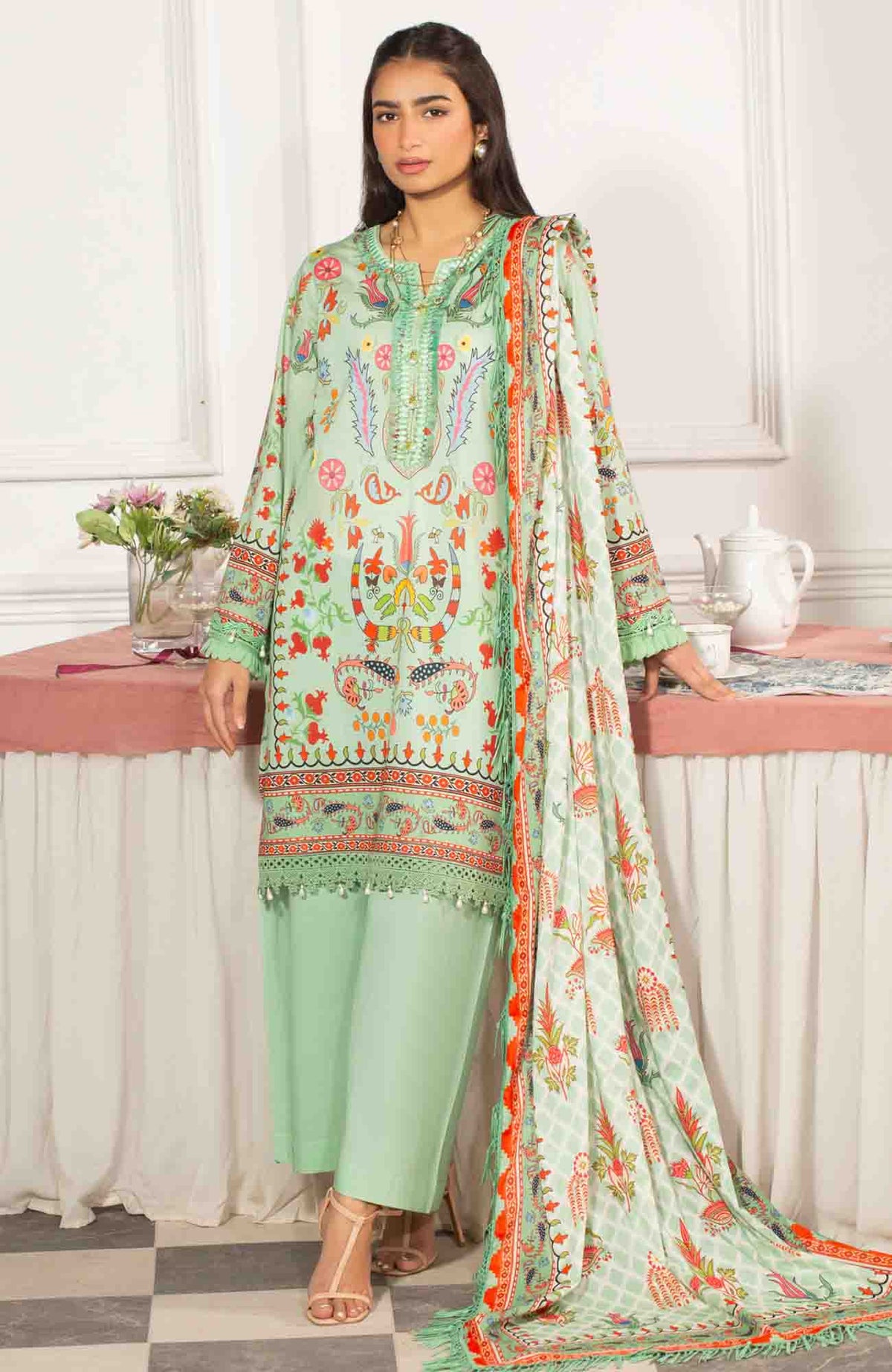 Mausummery Unstitched Lawn Printed 3 Piece Suit Vol-2 MUSV2L1 - Jade - Summer Collection