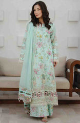 Summer Dream By Manara Unstitched Lawn Embroidered 3 Piece Suit - MNMSDRL-03- Sea Breeze-Summer Collection