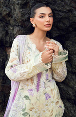 Nureh Gardenia Unstitched Lawn Embroidered 3 Piece Suit - NRGRDL2-01- Summer Collection