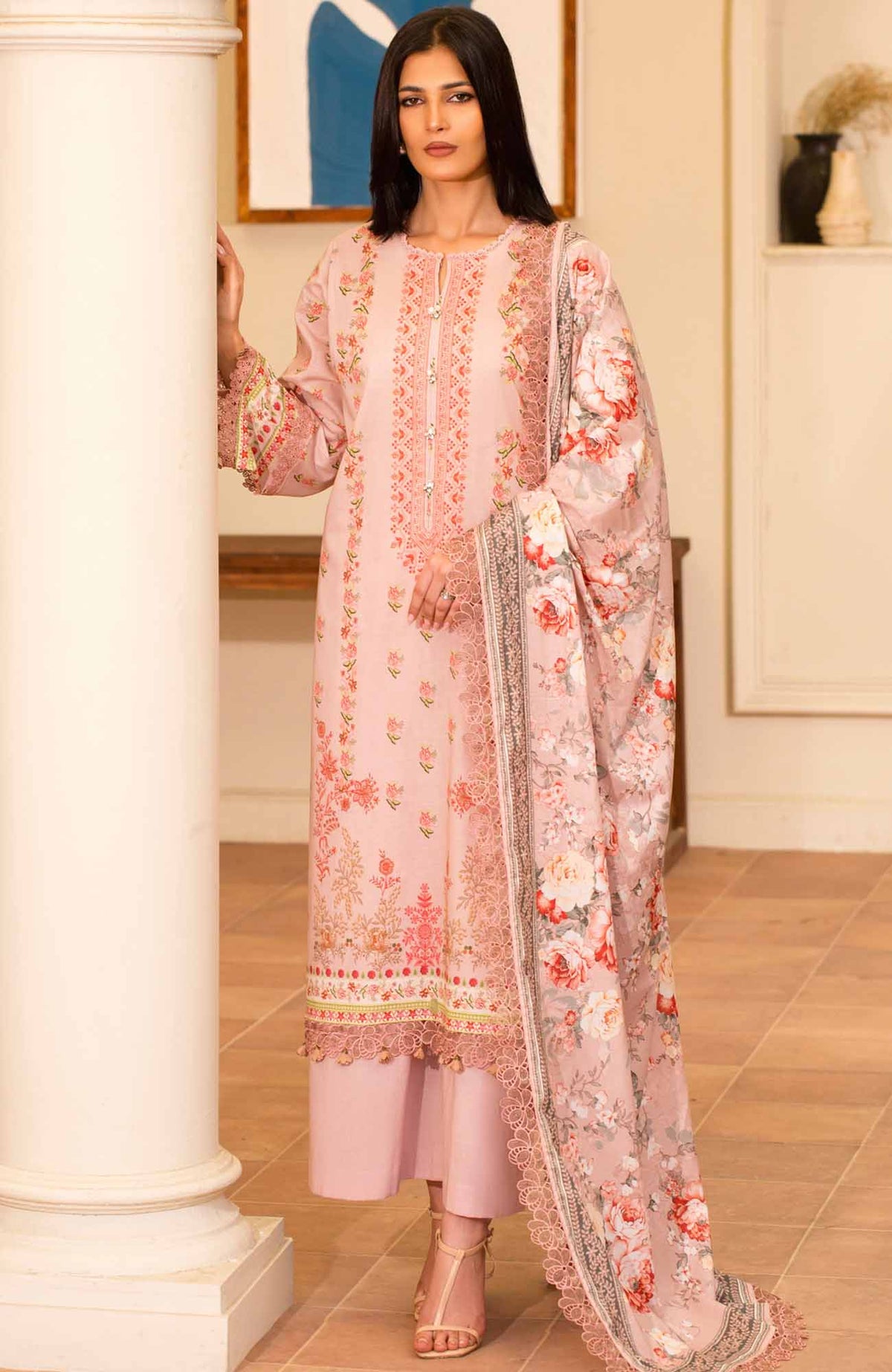 Masummery Unstitched Lawn Printed 3 Piece Suit Vol-1 MUSV1L - Gardenia - Summer Collection