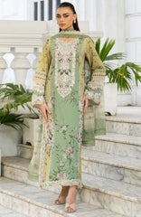 Signature Vol- II By Elaf Unstitched Lawn Embroidered 3 Piece Suit - ELFSGNV2-1A- Elara - Summer Collection