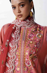 Jugnu by Hussain Rehar Unstitched Lawn Embroidered 3 Piece Suits- -JUGELXL-01- Dinaz- Summer Collection