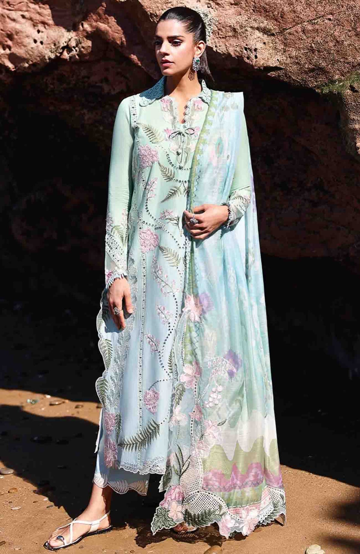 Breeze by  Saira Shakira Unstitched Lawn Embroidered 3 Piece Suits -SRSKBLXL-3B- Tali Summer Collection