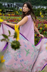 The Secret Garden - Hemline By Mushq Unstitched Lawn  Embroidered 3 Piece Suit MQHMSGL - 01-  Peony Glow -  Summer Collection