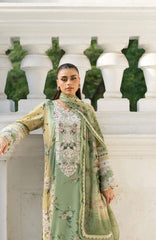 Signature Vol- II By Elaf Unstitched Lawn Embroidered 3 Piece Suit - ELFSGNV2-1A- Elara - Summer Collection