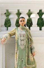Signature Vol- II By Elaf Unstitched Lawn Embroidered 3 Piece Suit - ELFSGNV2-1A- Elara - Summer Collection