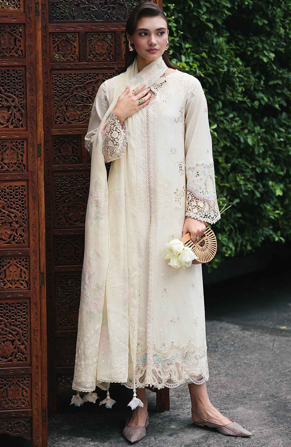 Qline by Qalamkar Unstitched Lawn Embroidered 3 Piece Suit - QLMQDL-1- Savera -  Summer Collection
