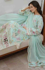 Summer Dream By Manara Unstitched Lawn Embroidered 3 Piece Suit - MNMSDRL-03- Sea Breeze-Summer Collection