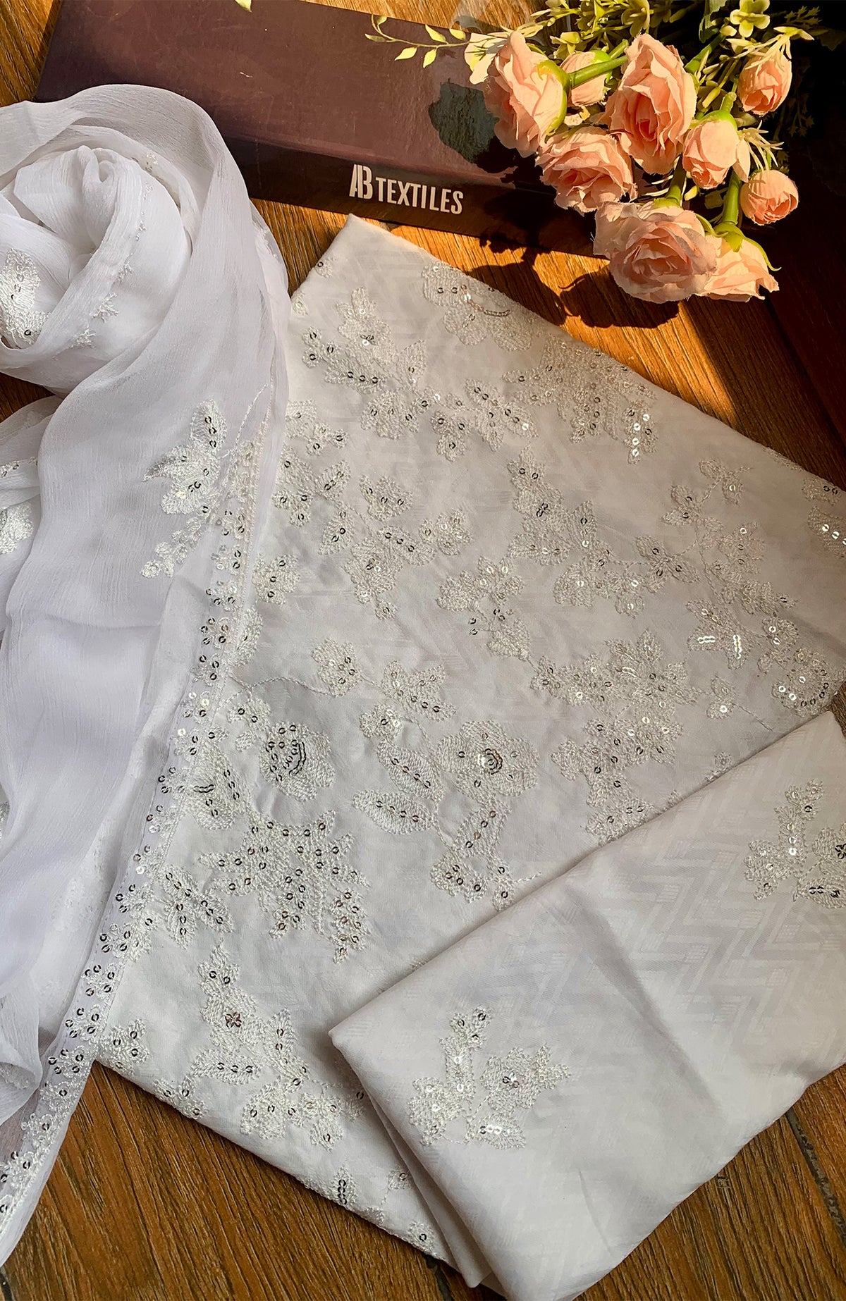 Meerub Loomera  By AB Textiles Unstitched Self Jacar 3 Piece - ABMRBLM-02- Summer Collection
