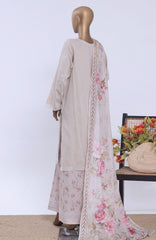 Chikankari BY HZ Textiles  Ready to wear Embroidered 3 Piece Suit -HZCHKEMB -02- Warm Pearl-  Summer Collection
