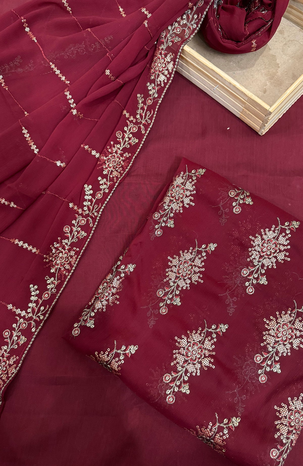 Meerub Exclusive V7 By AB Textiles Unstitched Embroidered Chiffion 3 Piece - ABMRBEV7-02 Fomal Collection