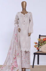 Chikankari BY HZ Textiles  Ready to wear Embroidered 3 Piece Suit -HZCHKEMB -02- Warm Pearl-  Summer Collection