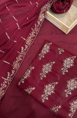 Meerub Exclusive V7 By AB Textiles Unstitched Embroidered Chiffion 3 Piece - ABMRBEV7-02 Fomal Collection
