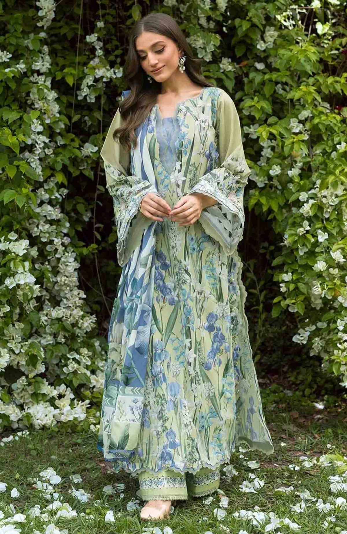 Bridgerton By Elaf Unstitched Lawn Printed 3 Piece Suit  - ELFBRGLP-2A- Garden Affair- Summer Collection