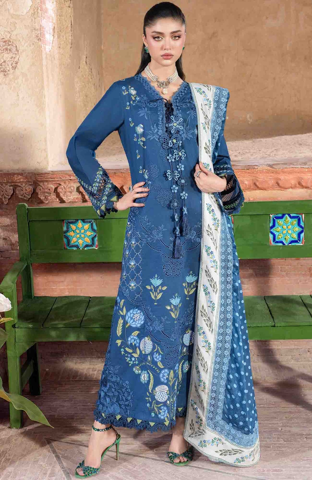 Bloom  By Saira Shakira Unstitched Lawn Embroidered 3 Piece Suits- SRSKBLM-2B- Lily- Summer Collection