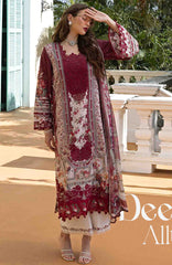 Signature By Elaf Unstitched Lawn Embroidered 3 Piece Suit - ELFSGN -2B- Ruby Lady - Summer Collection