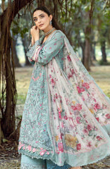 Chikankari by Elaf Unstitched Lawn Embroidered 3 Piece Suit - ELFCKL2B- Batik -Summer Collection