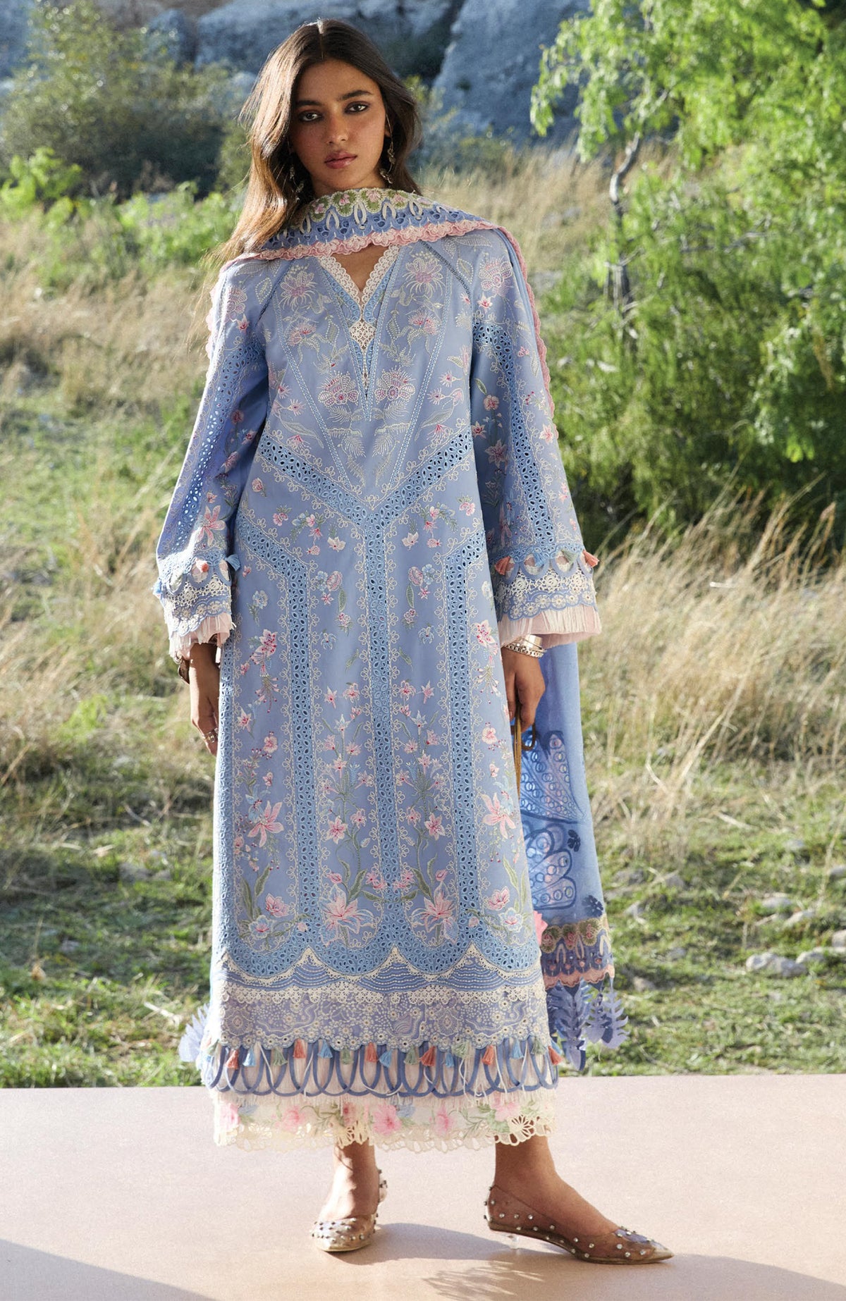 Eid Lawn By Suffuse Unstitched Lawn Embroidered 3 Piece Suit - SUFEDLXL- Elani - Summer Collection