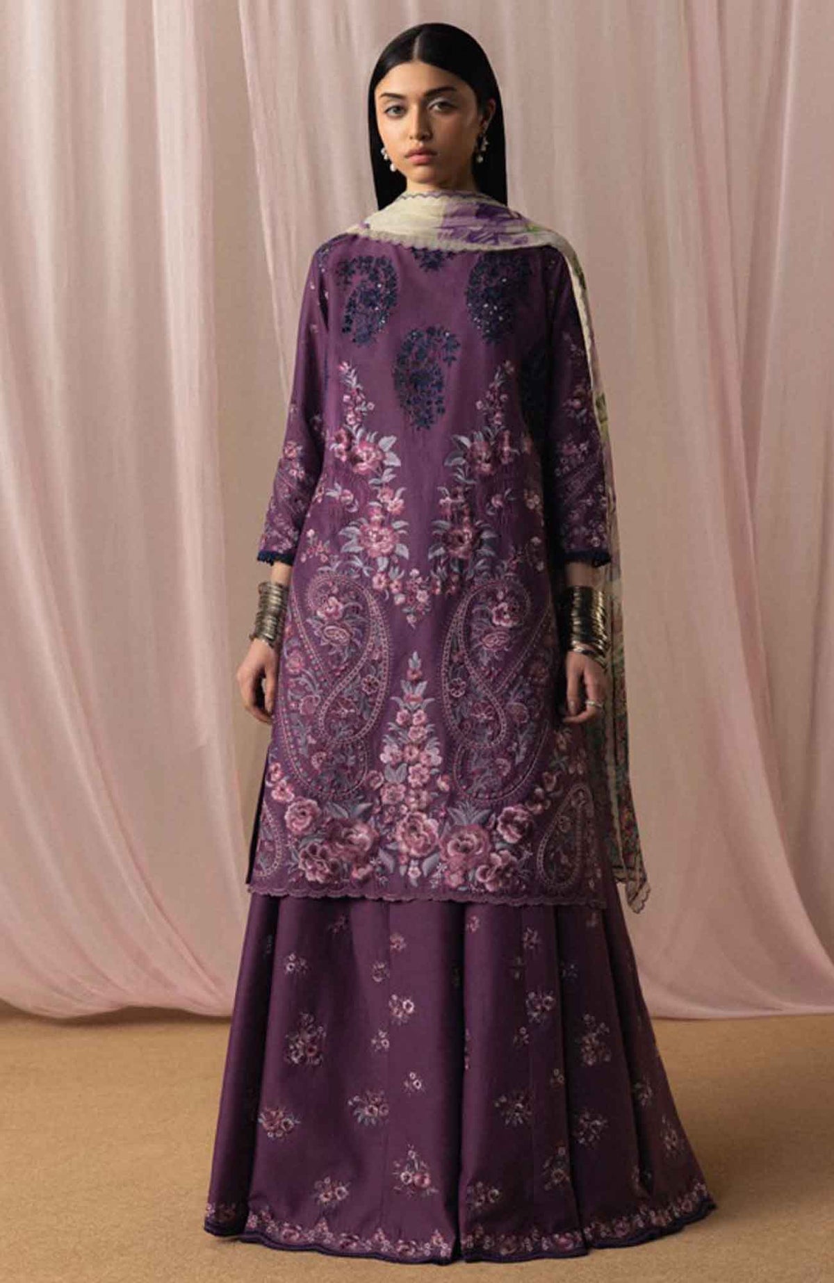 Satori By Zara Shahjahan Unstitched Lawn Embroidered 3 Piece Suit  - ZSSTL-2 - SUMIRE- Summer Collection