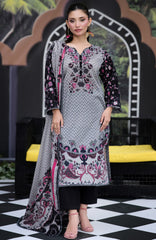 Luxury Printed Lawn By Regalia Unstitched  Lawn Printed 3 Piece Suit  - RGLASIBPRT-12- Silver Mehr- Summer Collection