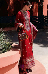 Nuvera Hemline By Mushq Unstitched Raw Silk Embroidered 3 Piece Suit MQHMNVF2-Agatha- Festive Collection