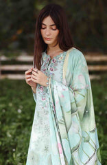 Solace Ombre Chikankari By Mushq Unstitched Lawn Embroidered 3 Piece Suit - MQHMSOCK- Tranquil Muse- Summer Collection