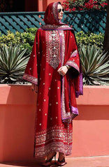 Nuvera Hemline By Mushq Unstitched Raw Silk Embroidered 3 Piece Suit MQHMNVF2-Agatha- Festive Collection