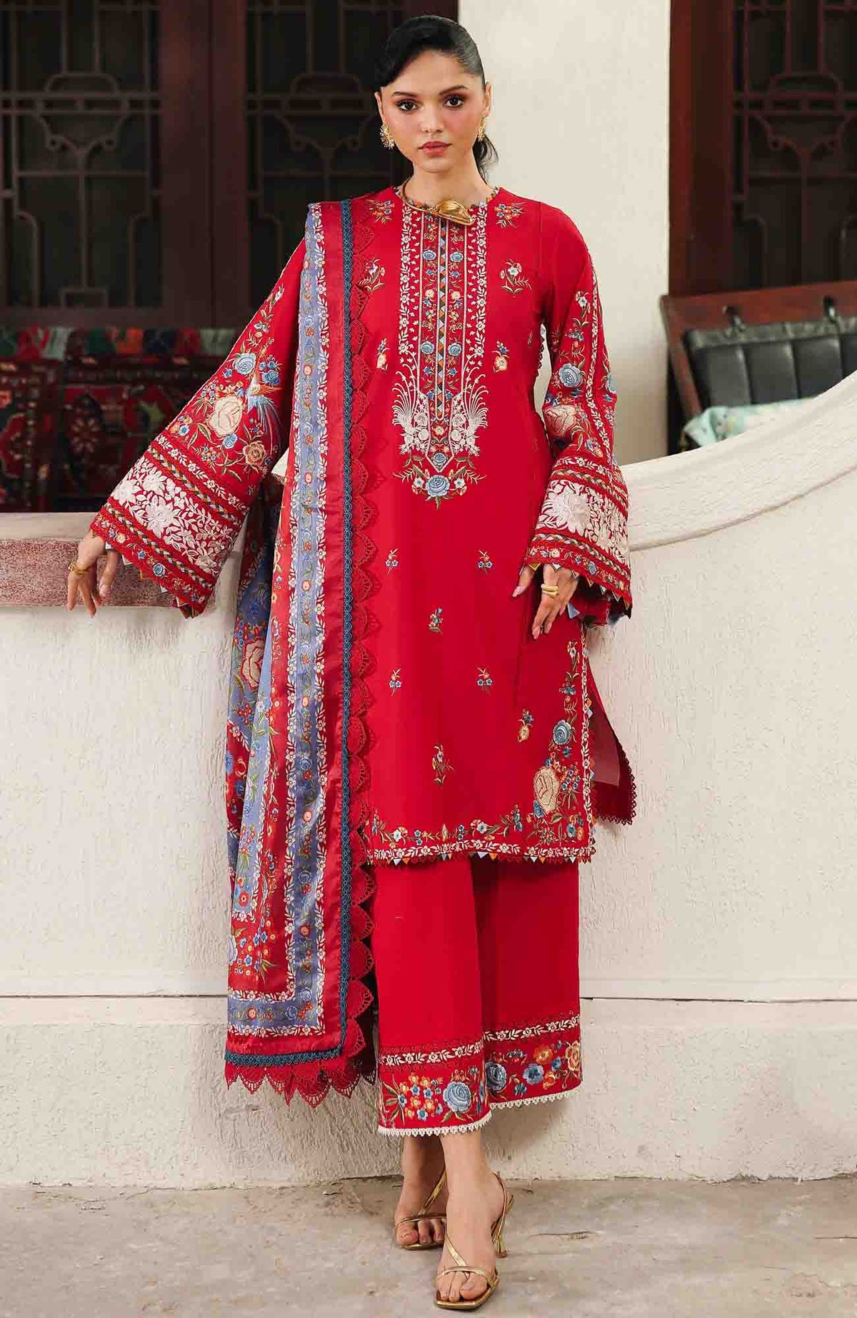 Lumina By Bin Ilyas Unstitched Lawn Embroidered 3 Piece Suit BNLYLMN-02-  Summer Collection
