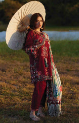 Luxury Lawn By Farah Talib Aziz Unstitched Lawn Embroidered 3 Piece Suit - FTALXL-02- Sofia Scarlet  - Summer Collection