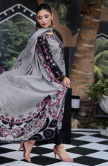 Luxury Printed Lawn By Regalia Unstitched  Lawn Printed 3 Piece Suit  - RGLASIBPRT-12- Silver Mehr- Summer Collection