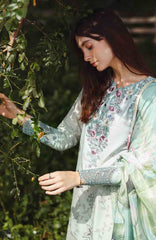 Solace Ombre Chikankari By Mushq Unstitched Lawn Embroidered 3 Piece Suit - MQHMSOCK- Tranquil Muse- Summer Collection