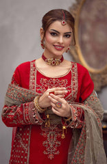 Zurr Signature by AB Textile Ready To Wear Organza Embroidered 3 Piece Suit -  ABZRSN-02 - Formal Collection