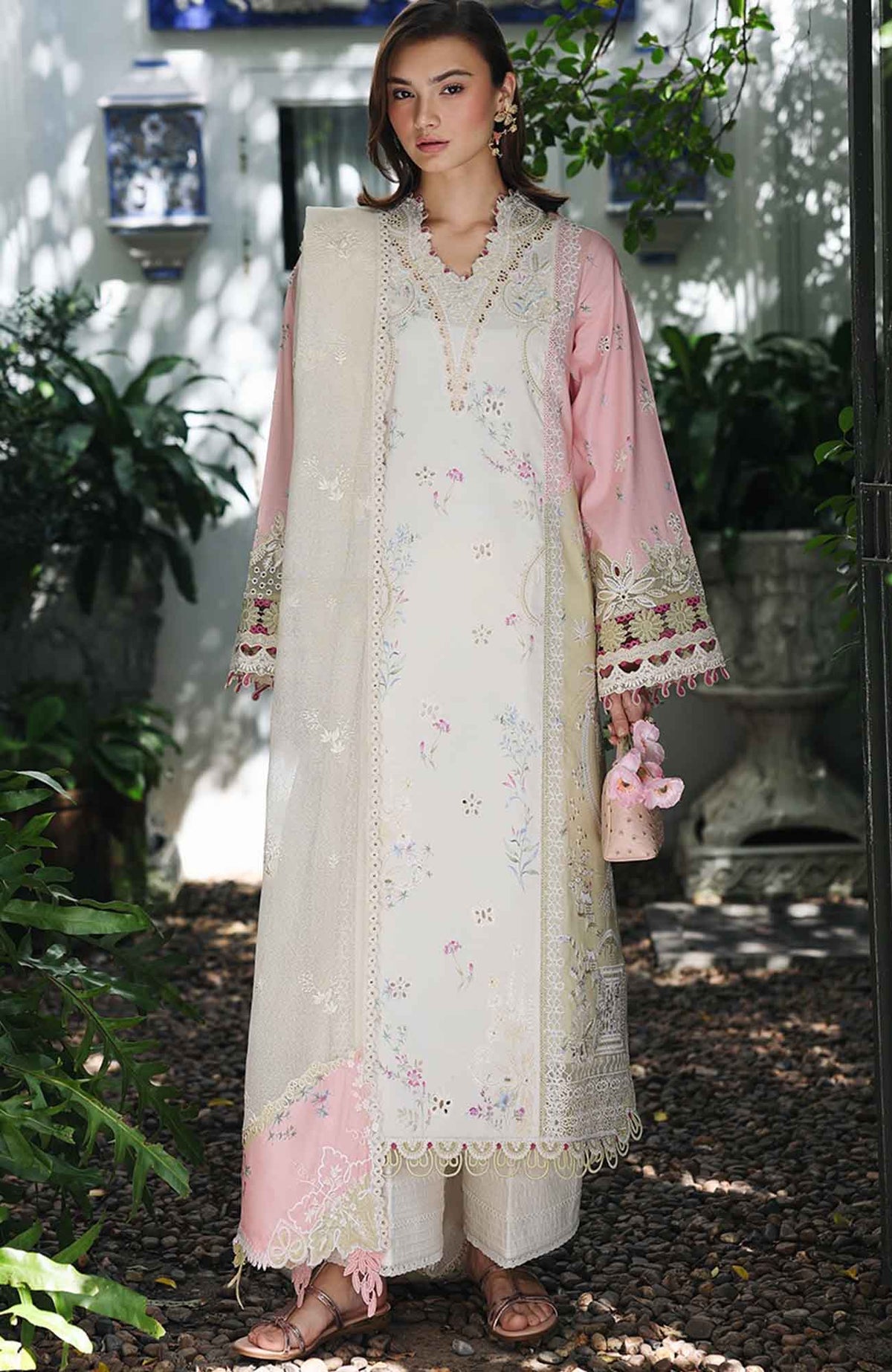 Qline by Qalamkar  Unstitched Lawn Embroidered 3 Piece Suit - QLMQDL-2- Aylin -  Summer Collection