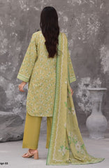 Maya Cambric Vol 1  BY Aizal Ready to wear Printed 3 Piece Suit -AZLV1MYA -09-  Olive Green Floral-  Winter Collection