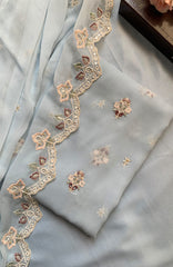 Meerub Premium V2 By AB Textiles Unstitched Embroidered Chiffion 3 Piece - ABMRBEV2-03- Fomal Collection