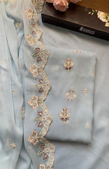 Meerub Premium V2 By AB Textiles Unstitched Embroidered Chiffion 3 Piece - ABMRBEV2-03- Fomal Collection
