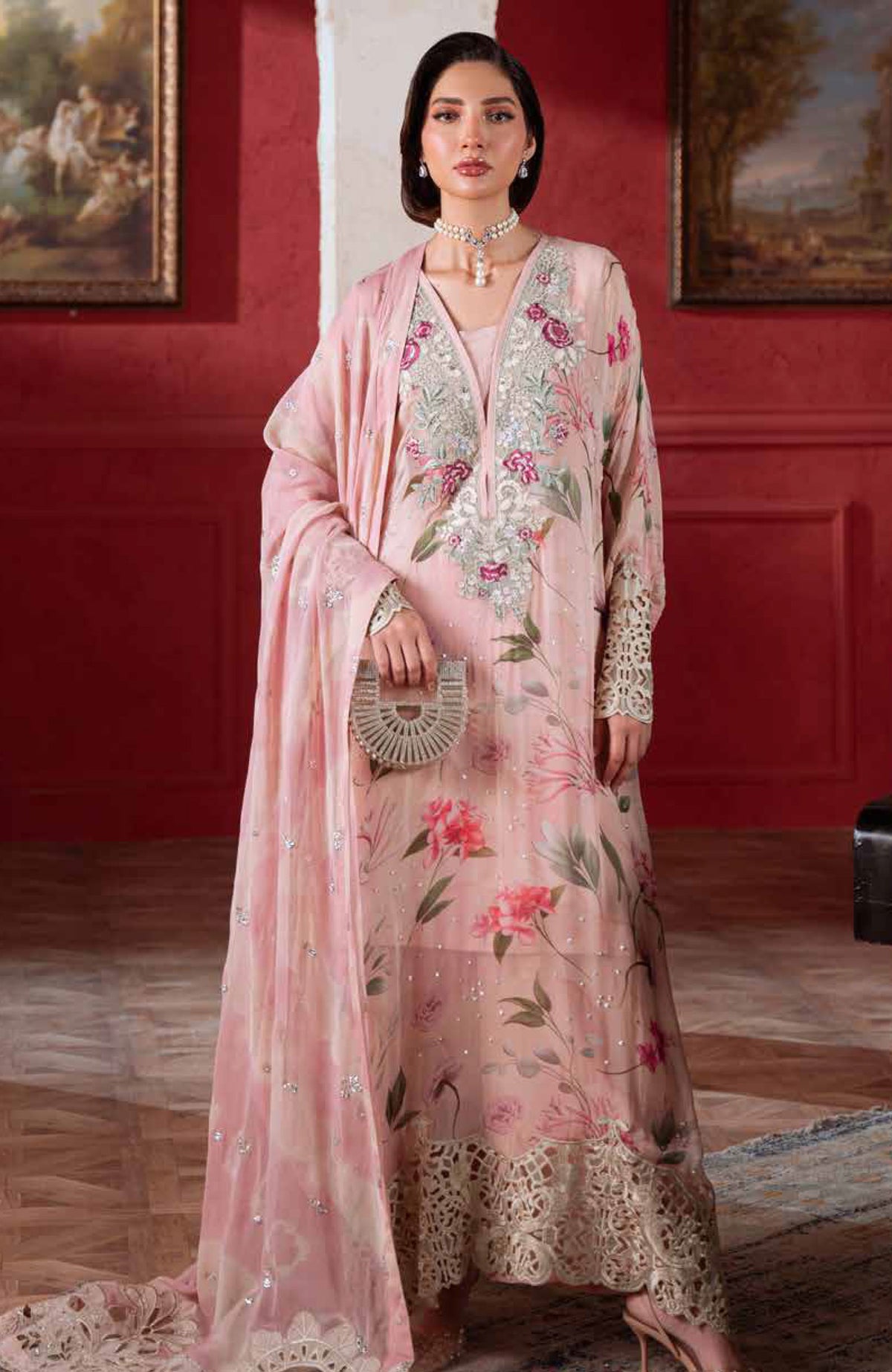 Amaya by Nureh Unstitched Embroidred Chiffon 3 Piece Suits  - NRAMYF-38- Formal Collection