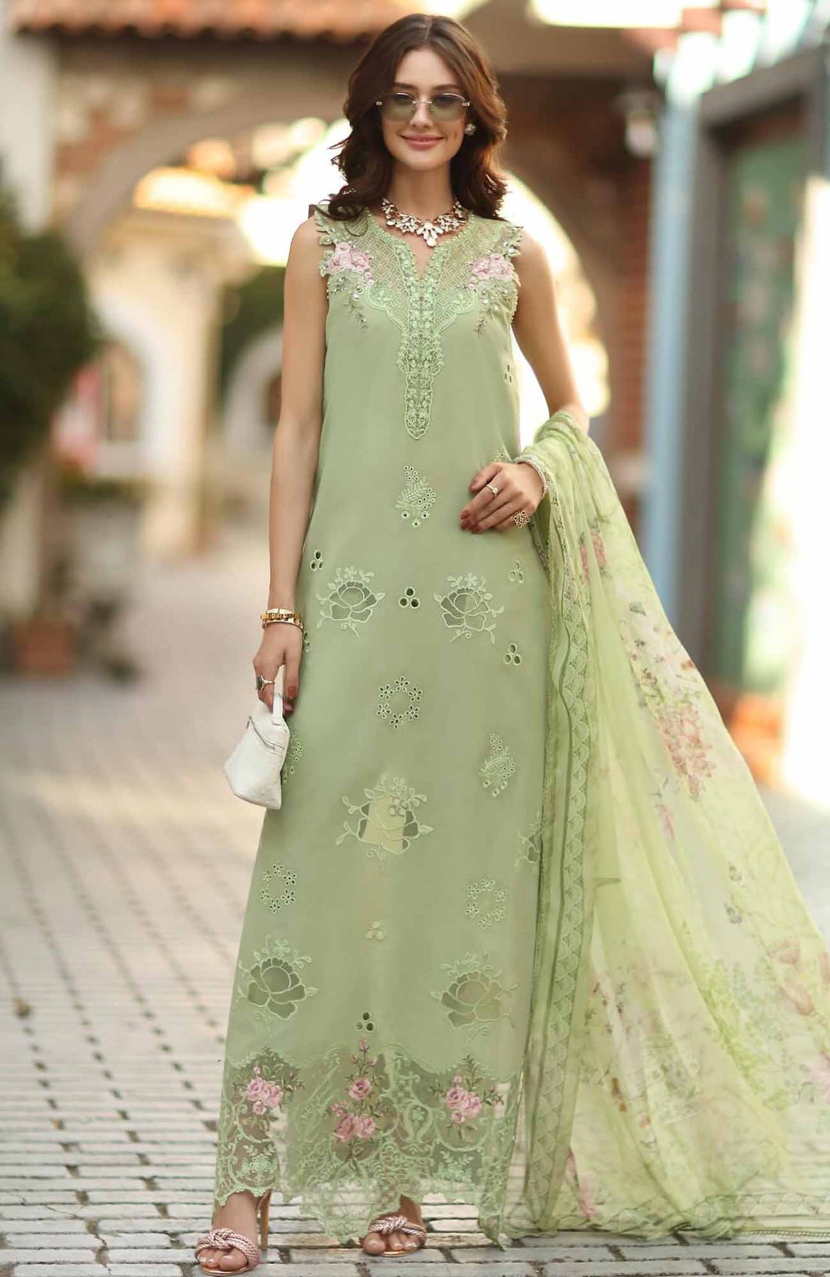 Noor Chikankari By Saadia Asad Unstitched Lawn Embroidered 3 Piece Suit - NSACKL-3A -  Summer Collection