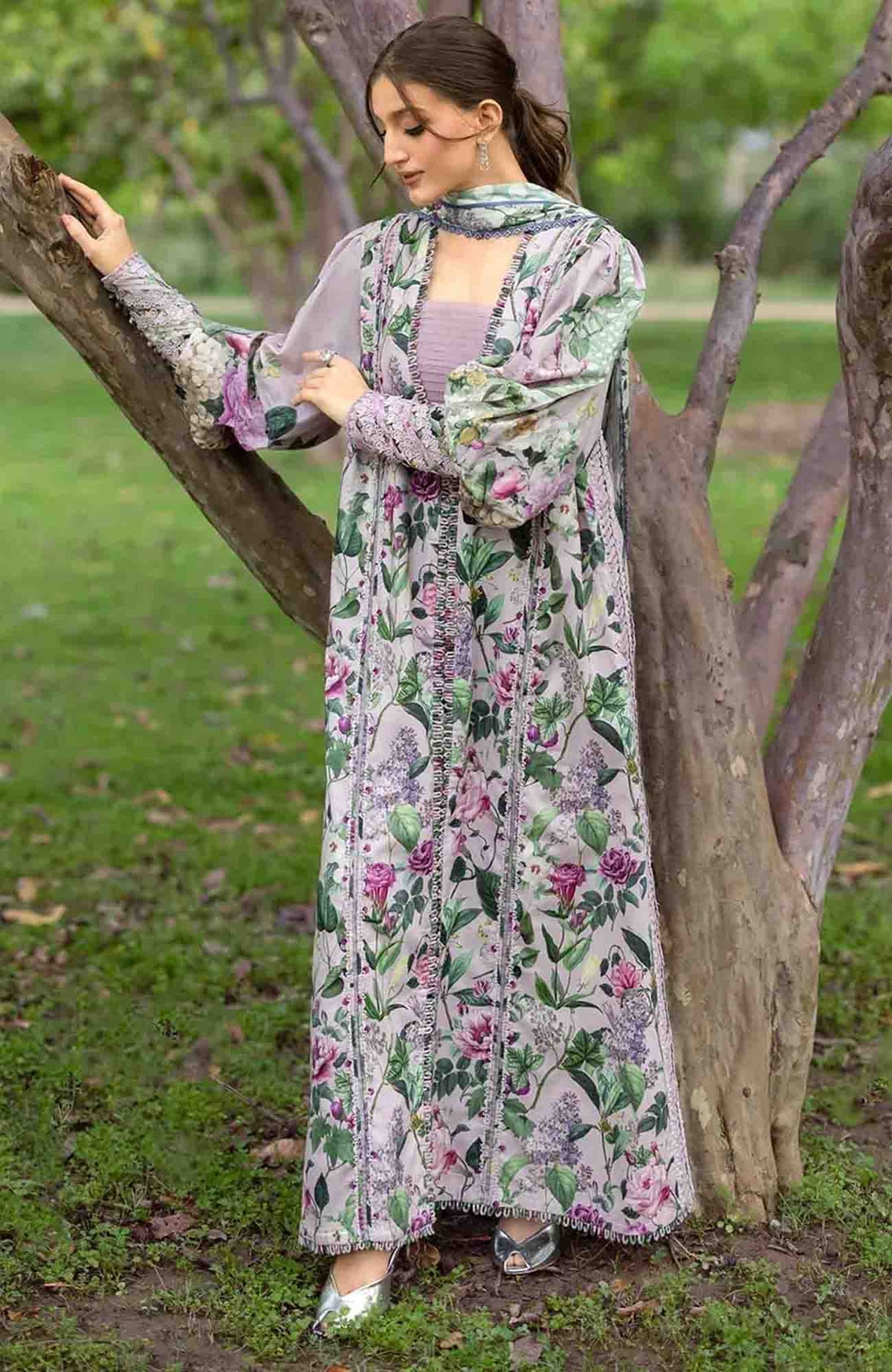 Bridgerton By Elaf Unstitched Lawn Printed 3 Piece Suit  - ELFBRGLP-3A- Elvira- Summer Collection
