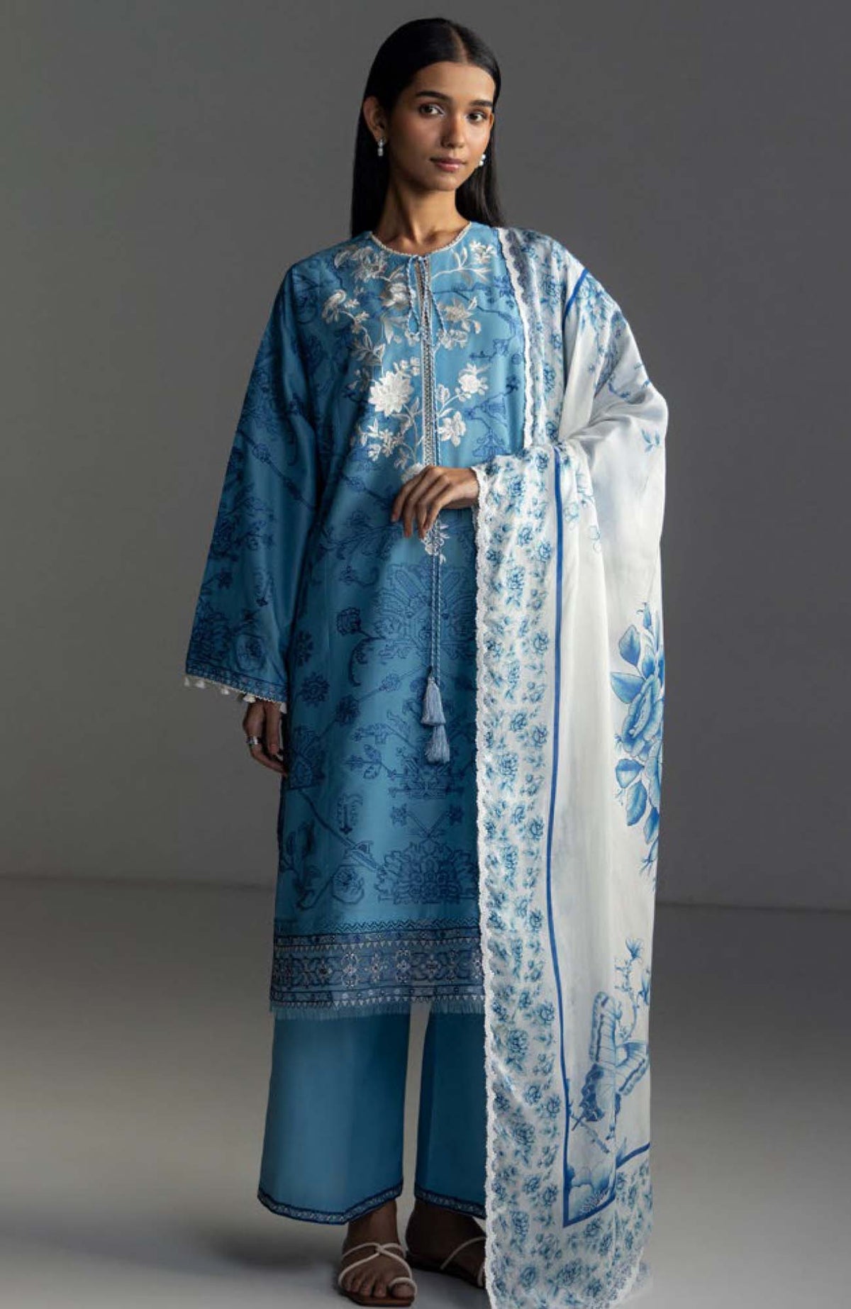 Coco Lawn By Zara Shahjahan Embroidered Lawn Suits Unstitched 3 Piece - CCLZSL3A - AVIONA - Summer Collection