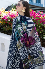Santorini by Elaf Unstitched Lawn Printed 3 Piece Unstitched Suit - ELFSAN3A-Starry Night- Summer Collection