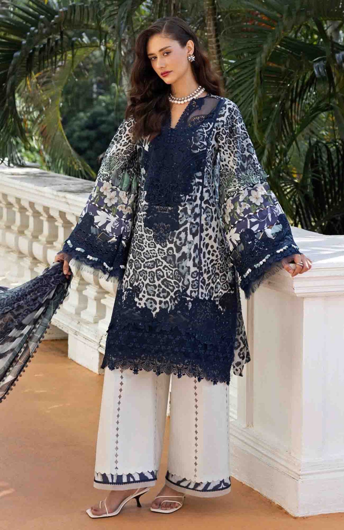 Signature By Elaf Unstitched Lawn Embroidered 3 Piece Suit - ELFSGN -3B- Vectorian Muse - Summer Collection