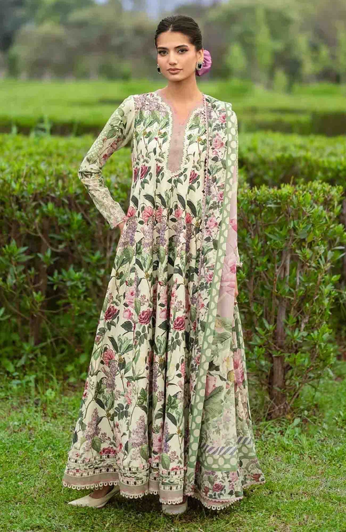 Bridgerton By Elaf Unstitched Lawn Printed 3 Piece Suit  - ELFBRGLP-3B- PetaLine- Summer Collection
